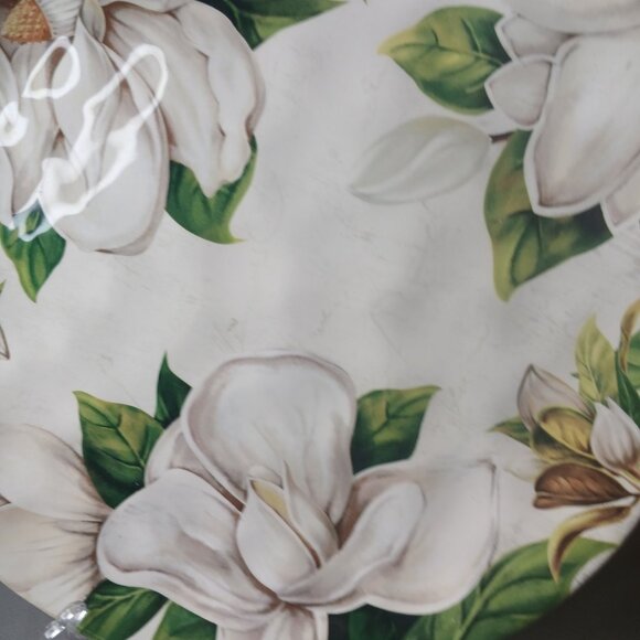 PIER 1 Magnolia Ironstone Dinner Plate 10 1/2"  Retired Dicontinued White Flower - Picture 3 of 7